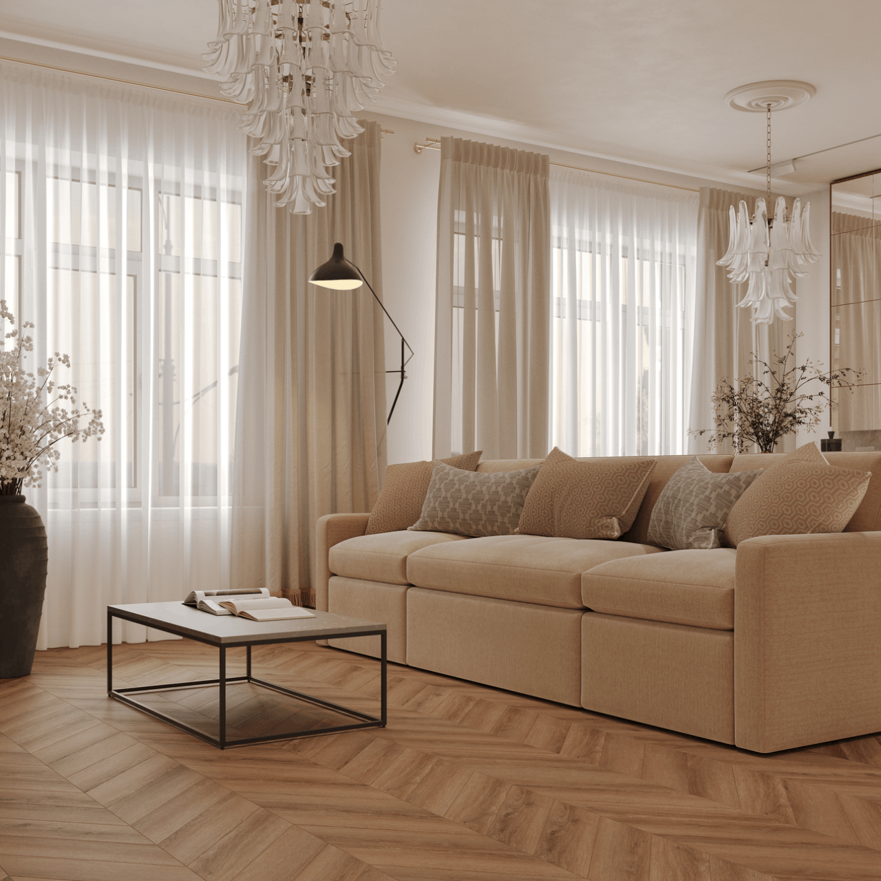 Кварцвинил Tulesna Искусство в шевроне (Art Chevron) 1011-5 Unico